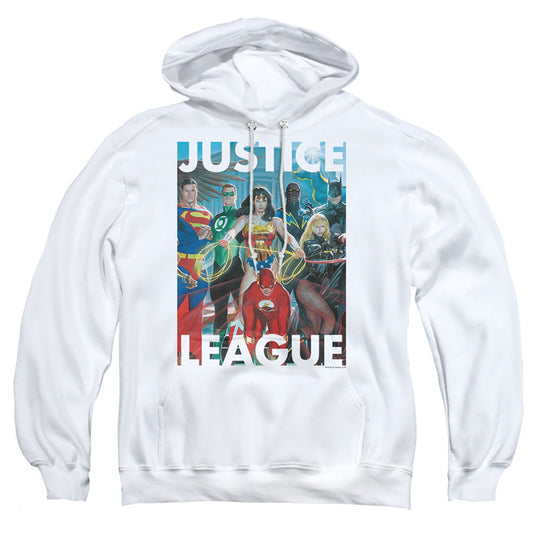 Justice League Of America Hall Of Justice Mens Hoodie White Officially Licensed