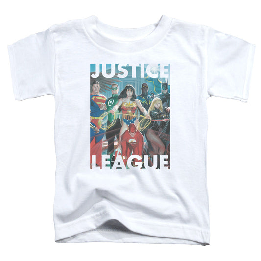 Justice League Hall of Justice Toddler Kids Youth T Shirt White Officially Licensed
