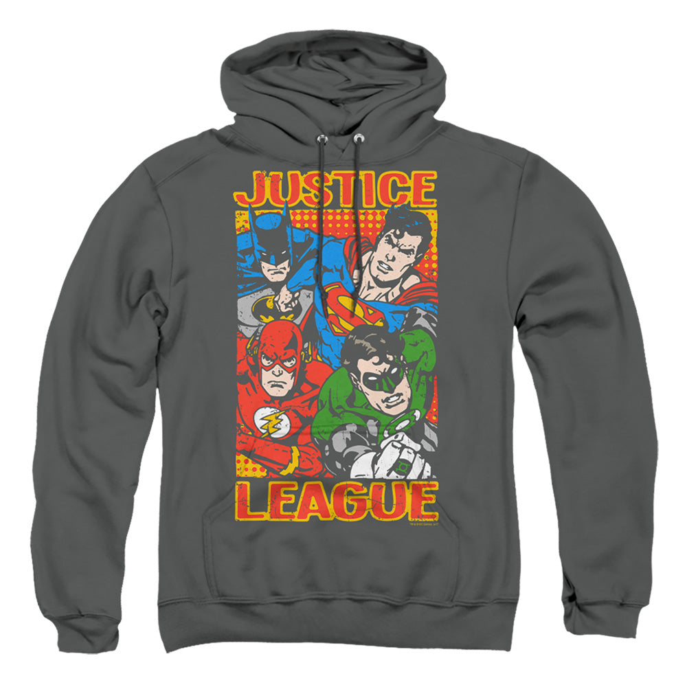 Justice League Of America Hero Mashup Mens Hoodie Charcoal Officially Licensed