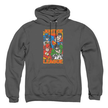 Justice League Of America Hero Mashup Mens Hoodie Charcoal Officially Licensed
