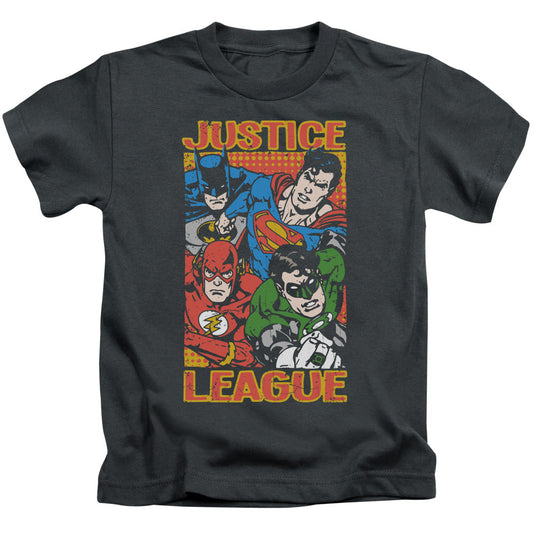 Justice League Hero Mashup Juvenile Kids Youth T Shirt Charcoal Officially Licensed