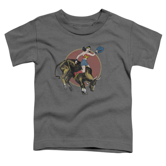 Justice League Bull Rider Toddler Kids Youth T Shirt Charcoal Officially Licensed