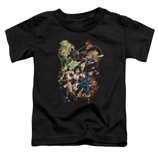 Justice League Battle Ready Toddler Kids Youth T Shirt Black Officially Licensed