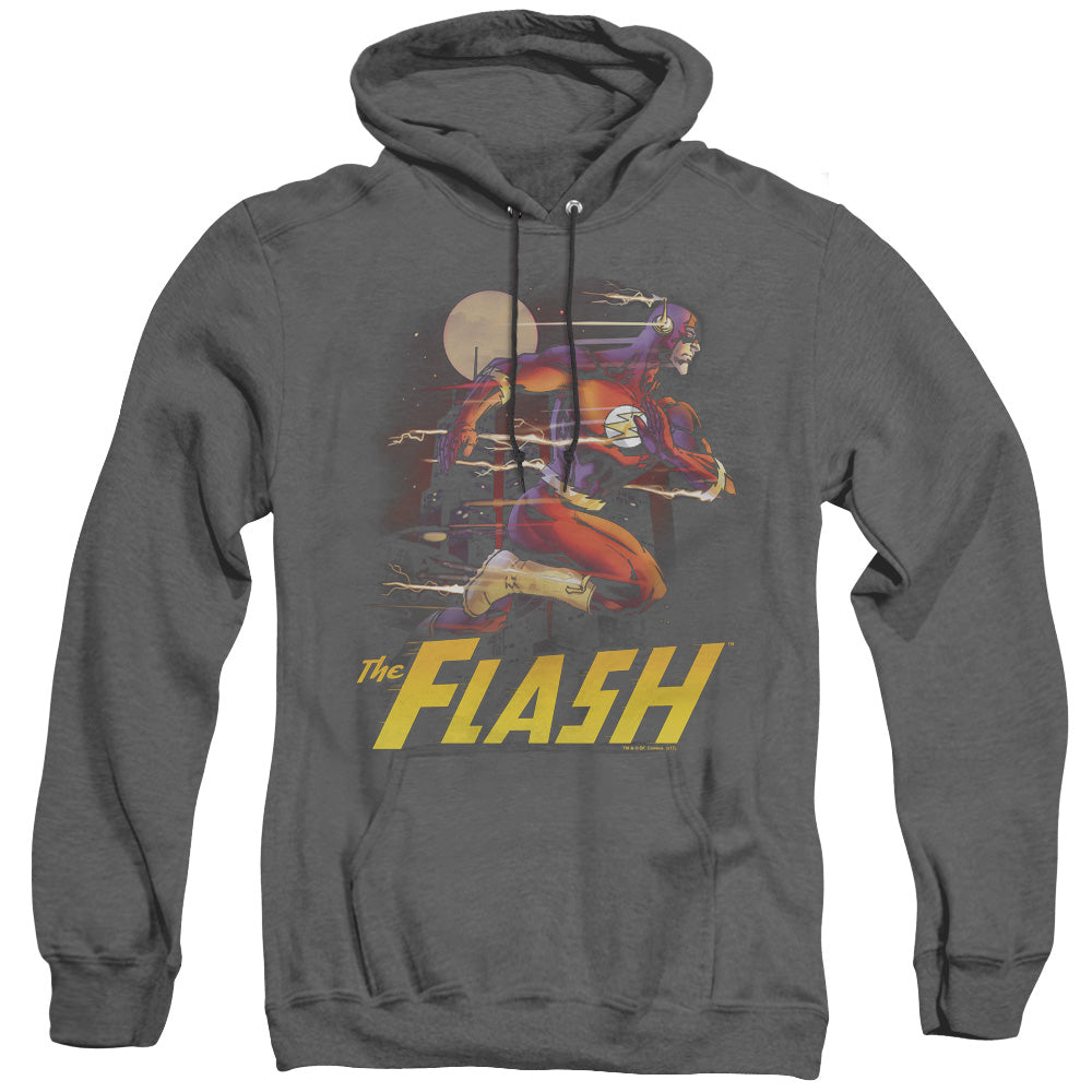 Justice League City Run Heather Mens Hoodie Black Officially Licensed
