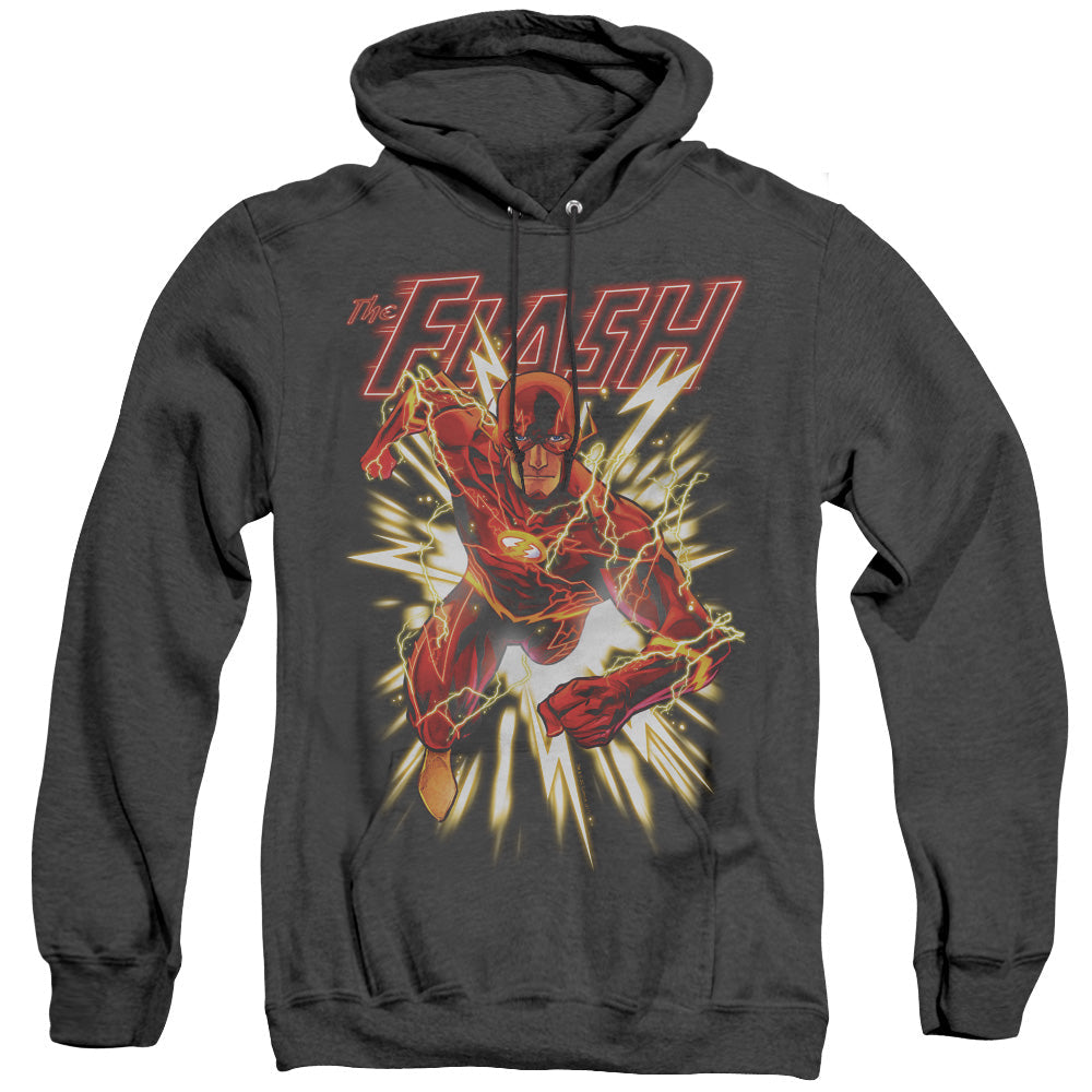 Justice League Of America Flash Glow Mens Heather Hoodie Black Officially Licensed