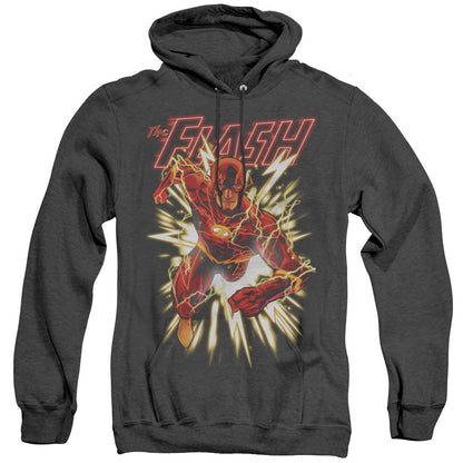 Justice League Of America Flash Glow Mens Heather Hoodie Black Officially Licensed