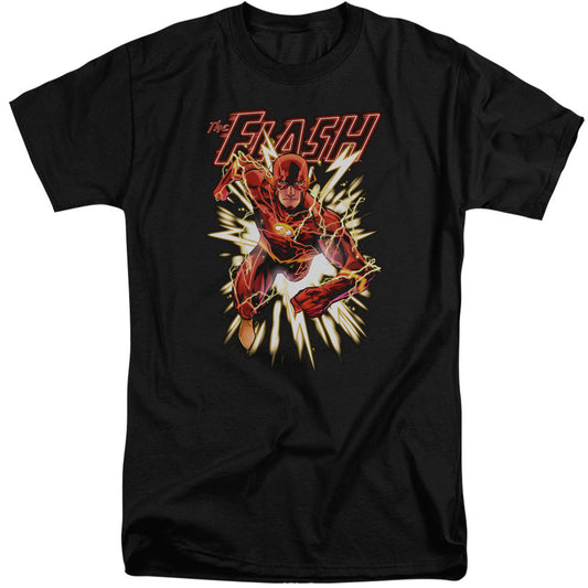 Justice League Of America Flash Glow Mens Tall T Shirt Black Officially Licensed