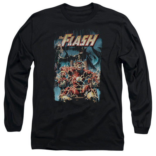 Justice League Electric Chair Mens Long Sleeve Shirt Black Officially Licensed