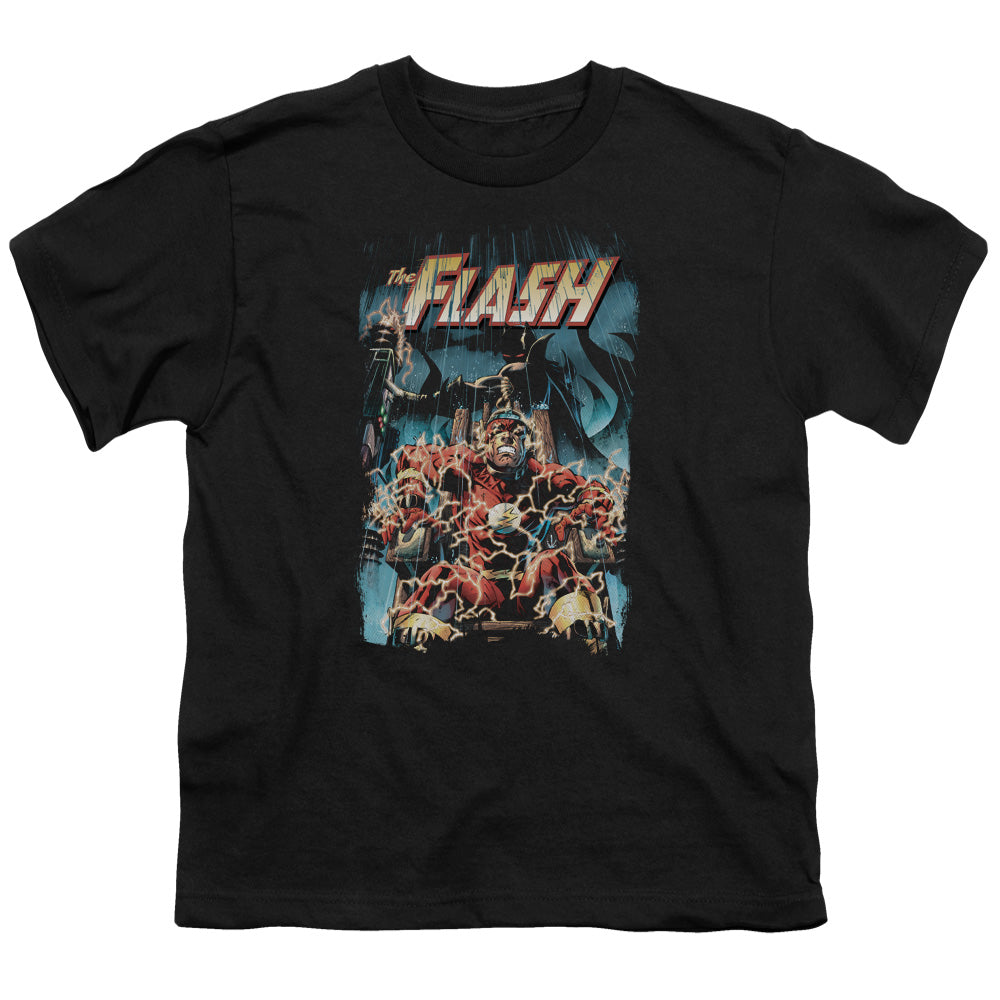 Justice League Electric Chair Kids Youth T Shirt Black Officially Licensed