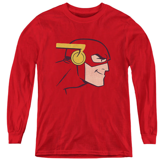 Justice League Cooke Head Long Sleeve Kids Youth T Shirt Red Officially Licensed
