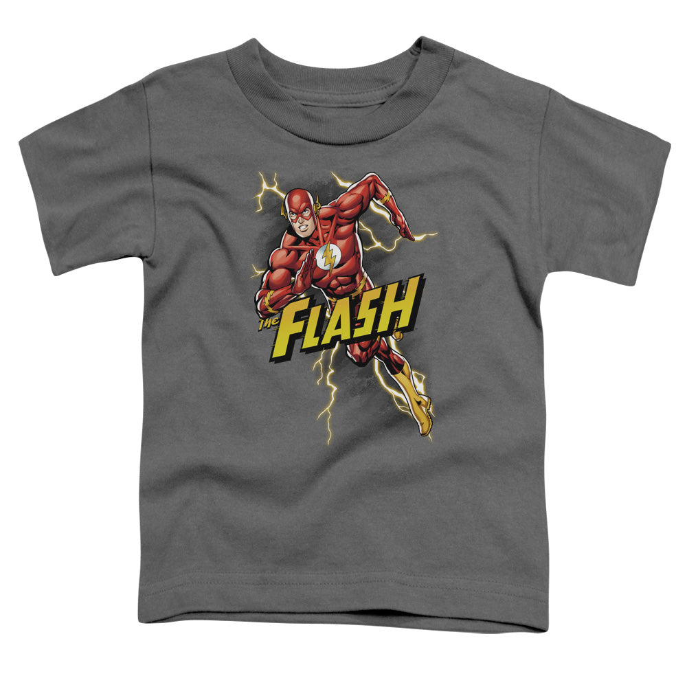 Justice League Bolt Run Toddler Kids Youth T Shirt Charcoal Officially Licensed