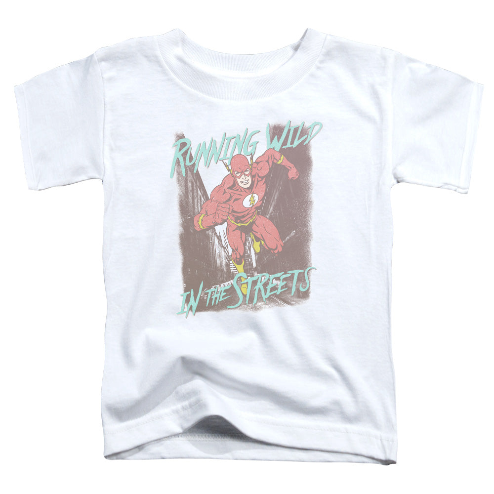 Justice League Running Wild Toddler Kids Youth T Shirt White Officially Licensed