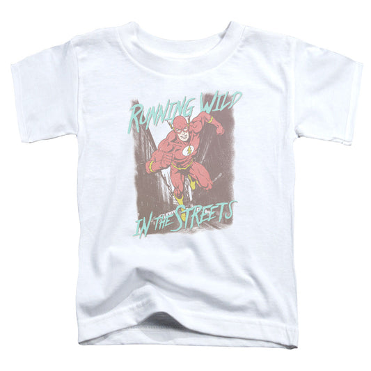 Justice League Running Wild Toddler Kids Youth T Shirt White Officially Licensed