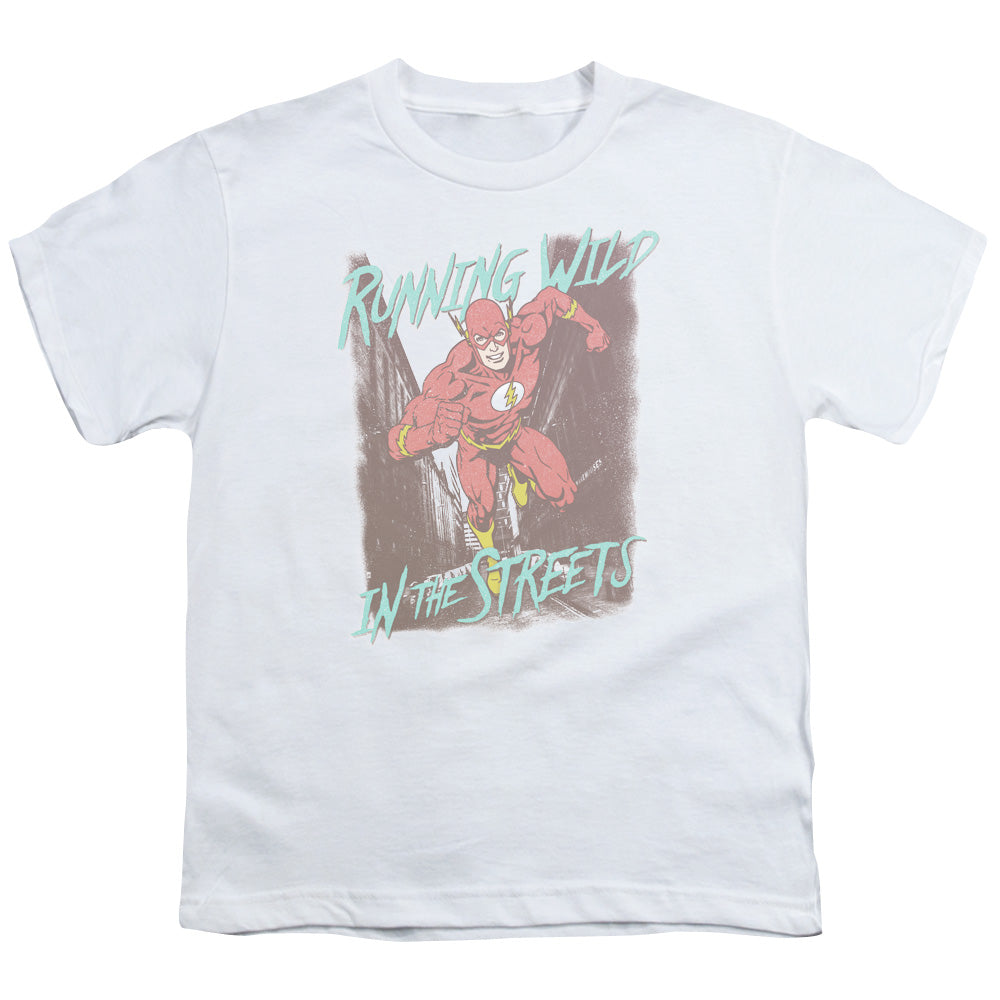 Justice League Running Wild Kids Youth T Shirt White Officially Licensed