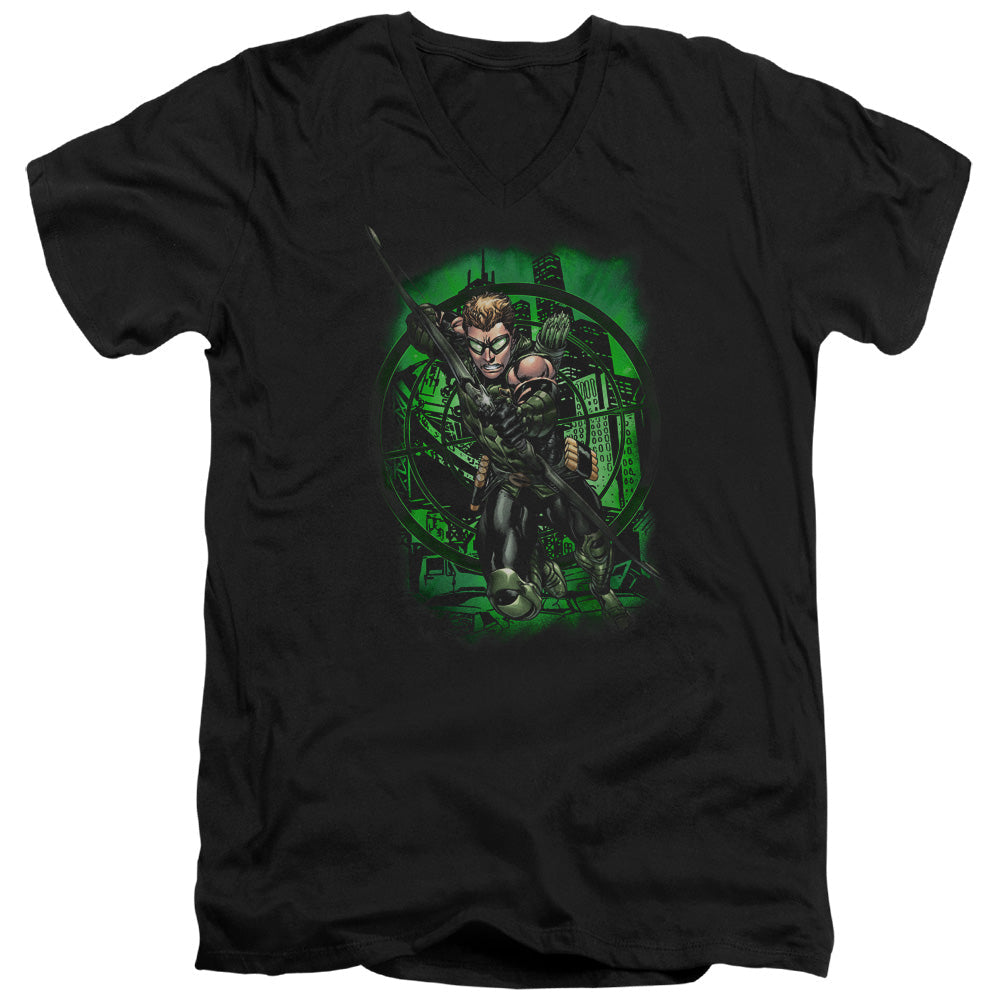 Justice League in My Sight Mens Slim Fit V-Neck T Shirt Black Officially Licensed
