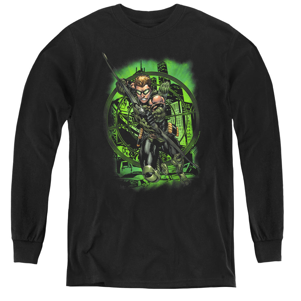 Justice League in My Sight Long Sleeve Kids Youth T Shirt Black Officially Licensed