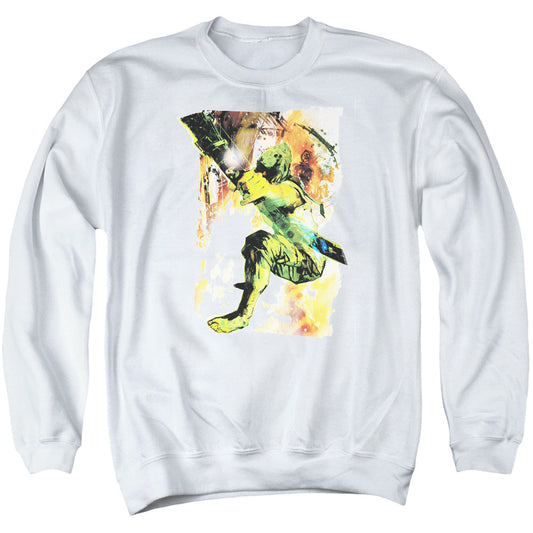 Justice League Painted Archer Mens Crewneck Sweatshirt White Officially Licensed