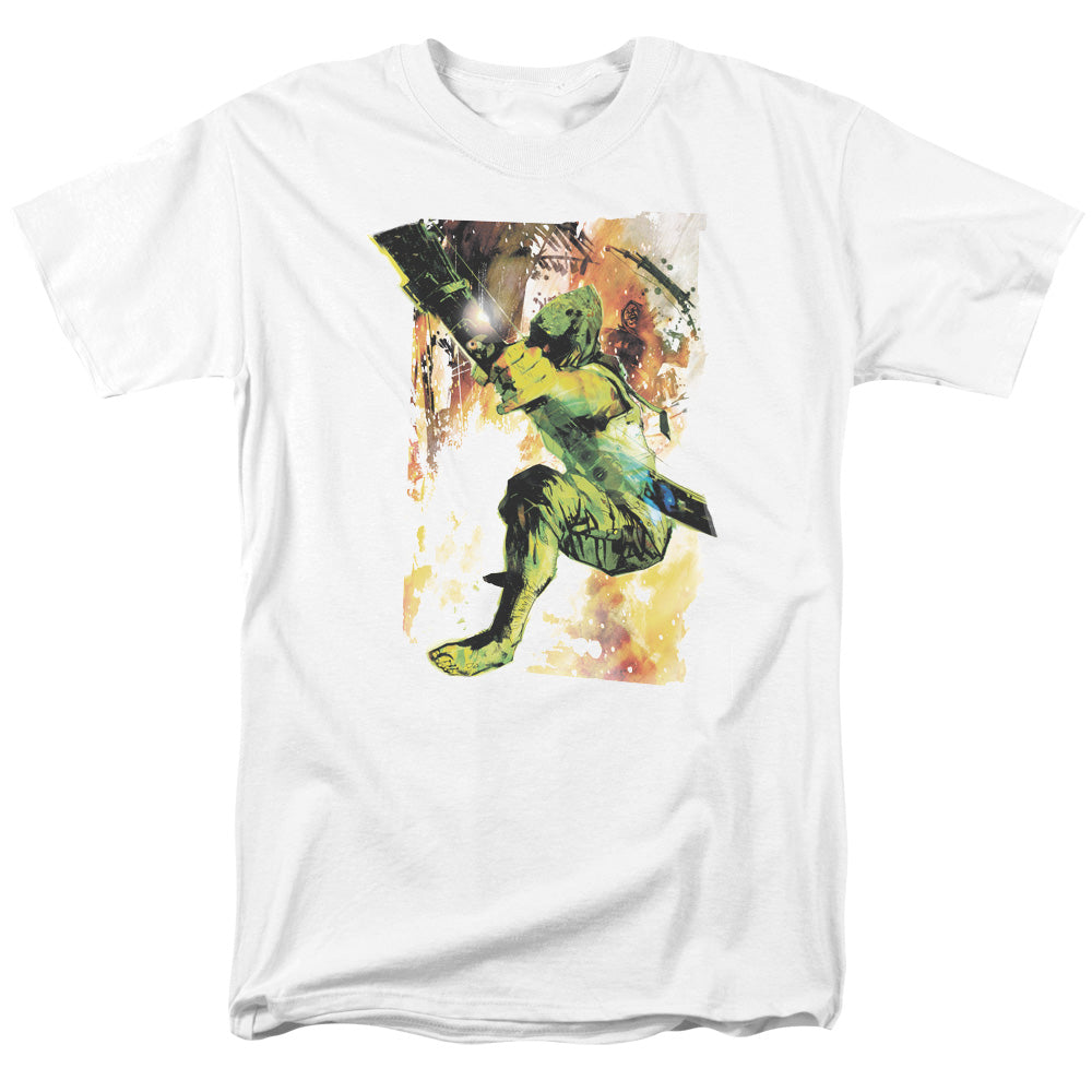 Justice League Of America Painted Archer Mens T Shirt White Officially Licensed