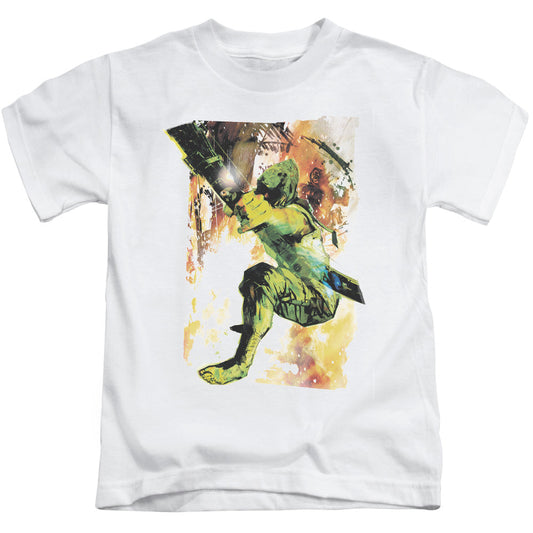 Justice League Painted Archer Juvenile Kids Youth T Shirt White Officially Licensed