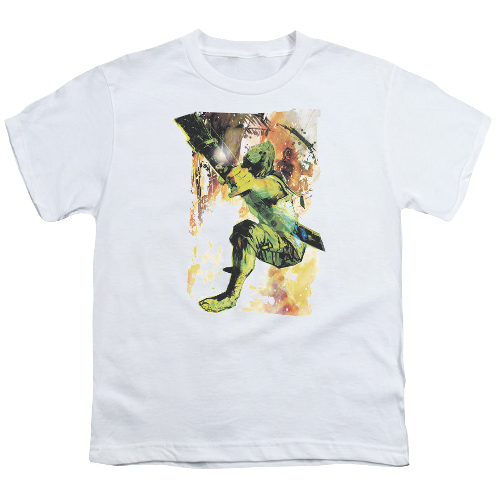 Justice League Painted Archer Kids Youth T Shirt White Officially Licensed