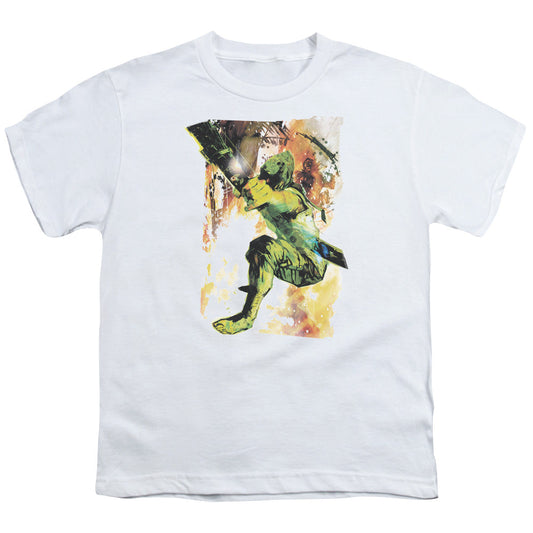 Justice League Painted Archer Kids Youth T Shirt White Officially Licensed