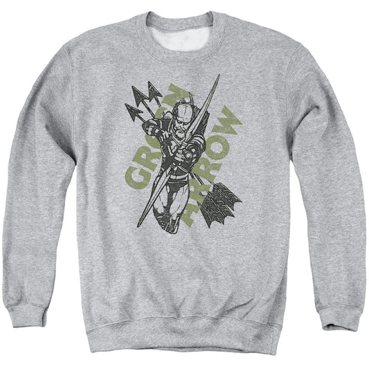 Justice League Archers Arrows Mens Crewneck Sweatshirt Athletic Heather Officially Licensed