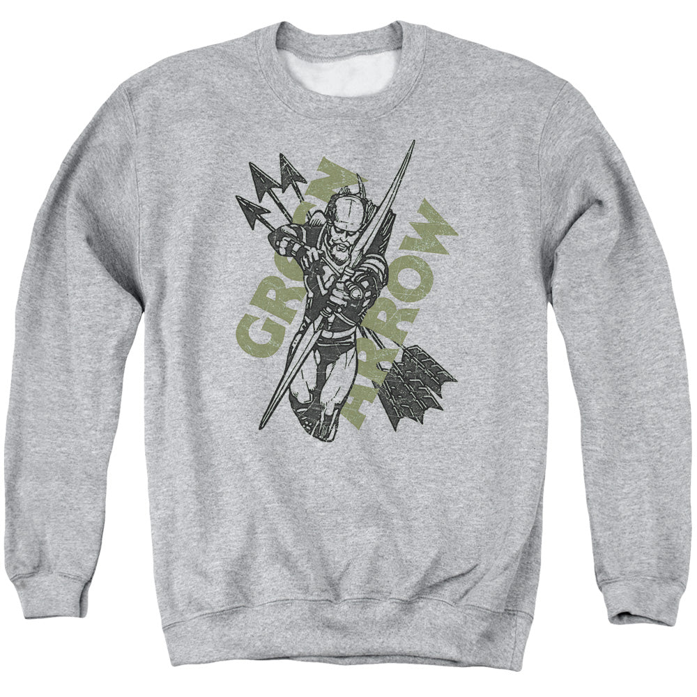 Justice League Of America Archers Arrows Mens Crewneck Sweatshirt Athletic Heather Officially Licensed