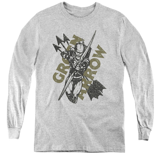 Justice League Archers Arrows Long Sleeve Kids Youth T Shirt Athletic Heather Officially Licensed