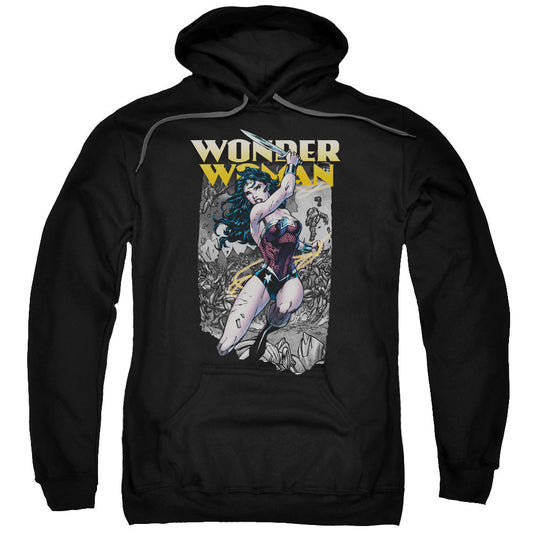 Justice League Wonder Slice Mens Hoodie Black Officially Licensed