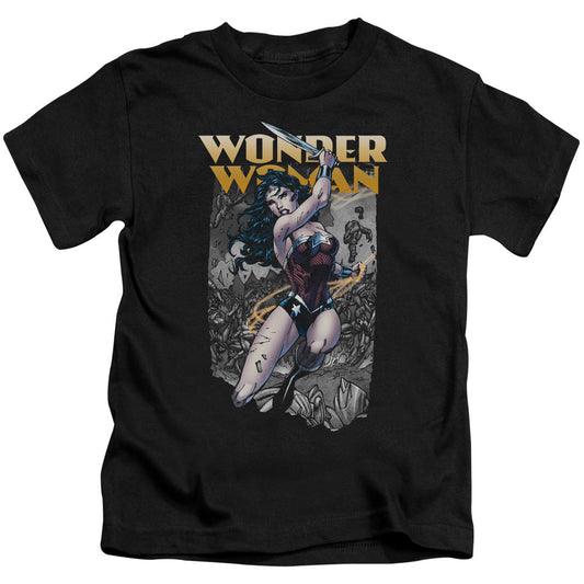 Justice League Wonder Slice Juvenile Kids Youth T Shirt Black Officially Licensed