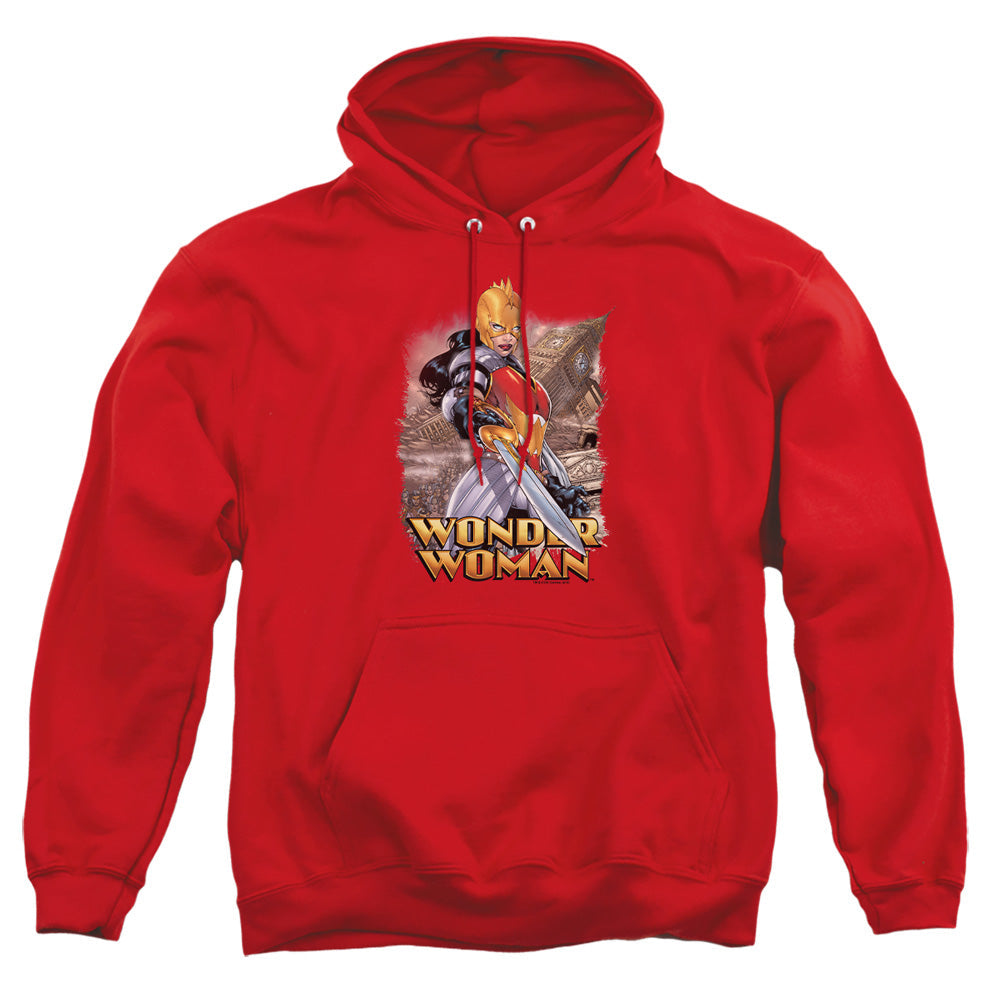 Justice League Of America Wonder Woman Mens Hoodie Red Officially Licensed