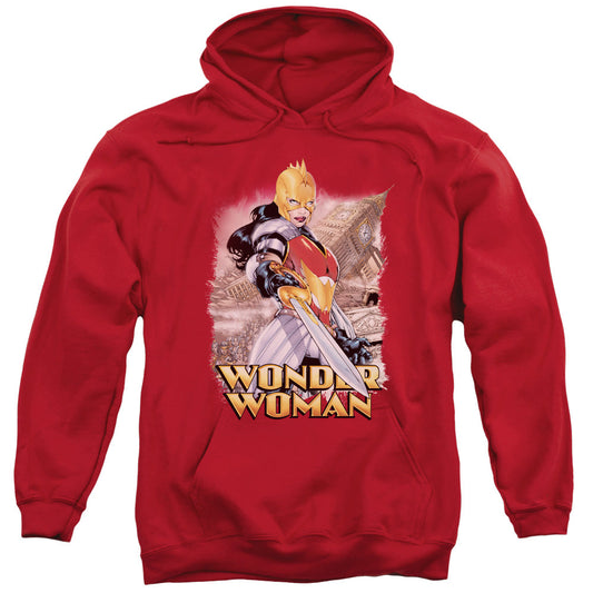 Justice League Wonder Woman Mens Hoodie Red Officially Licensed