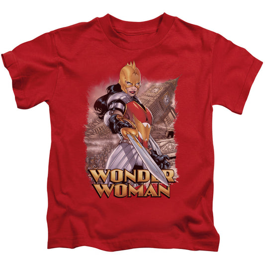 Justice League Wonder Woman Juvenile Kids Youth T Shirt Red Officially Licensed