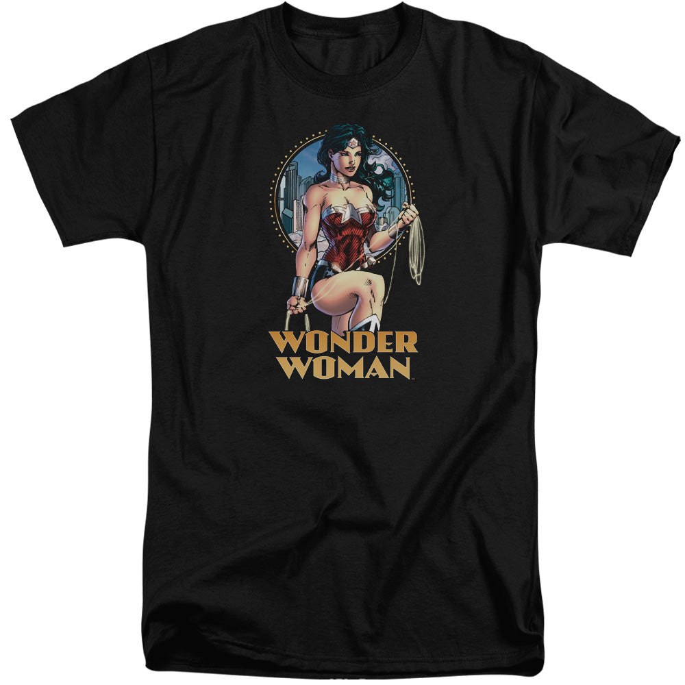 Justice League Of America City Warrior Mens Tall T Shirt Black Officially Licensed