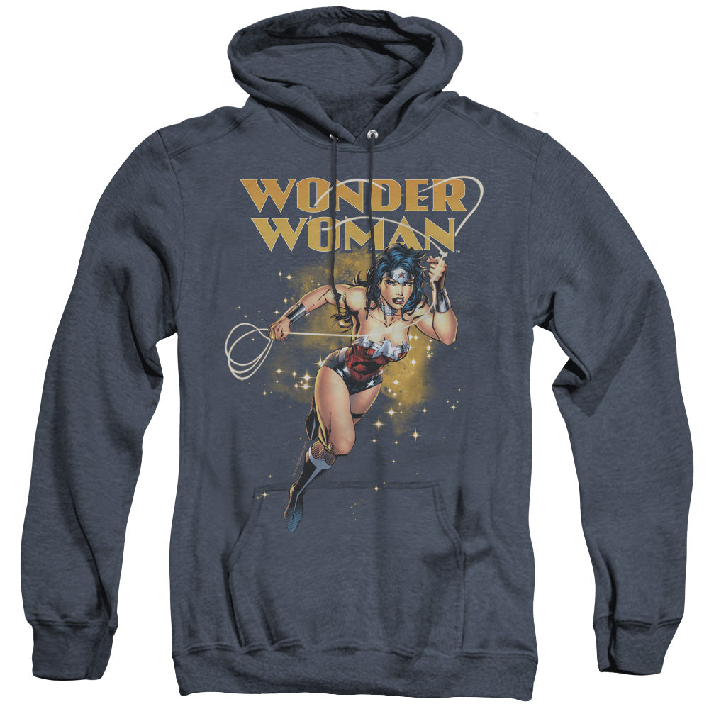 Justice League Star Lasso Heather Mens Hoodie Navy Blue Blue Officially Licensed