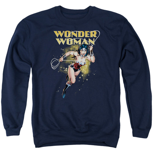 Justice League Star Lasso Mens Crewneck Sweatshirt Navy Blue Blue Officially Licensed