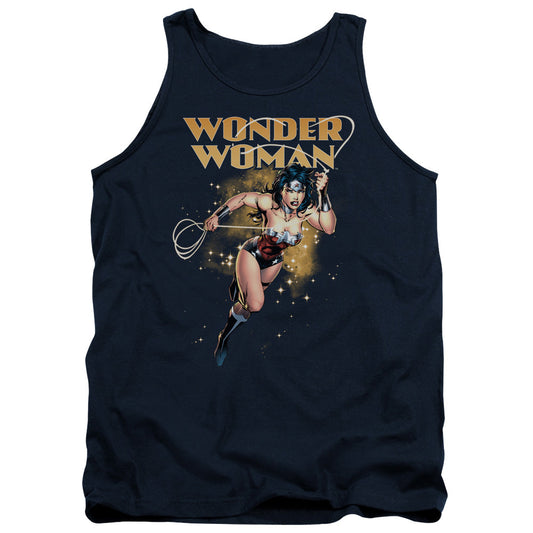 Justice League Star Lasso Mens Tank Top Shirt Navy Blue Blue Officially Licensed