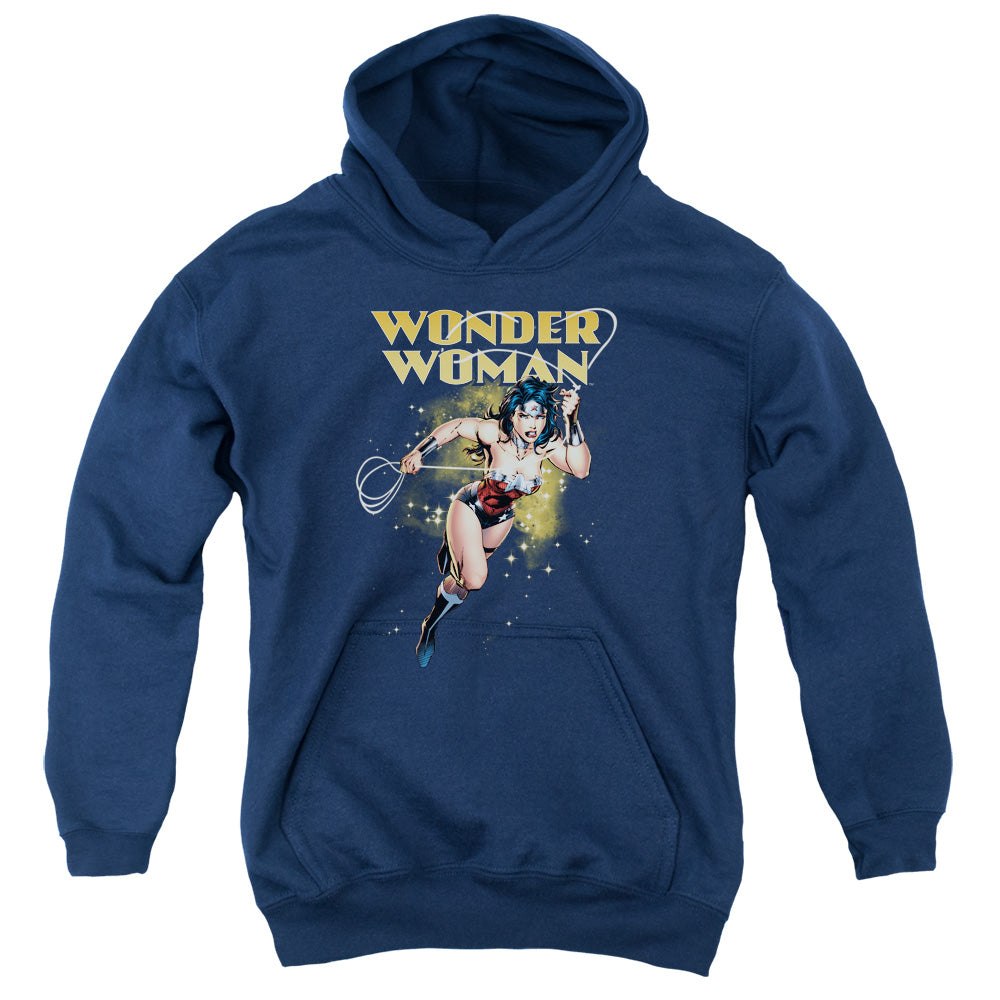 Justice League Star Lasso Kids Youth Hoodie Navy Blue Blue Officially Licensed