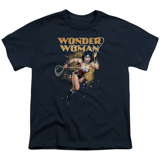 Justice League Star Lasso Kids Youth T Shirt Navy Blue Blue Officially Licensed