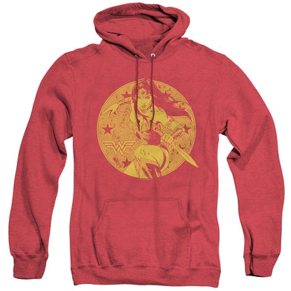 Justice League Of America Young Wonder Mens Heather Hoodie Red Officially Licensed
