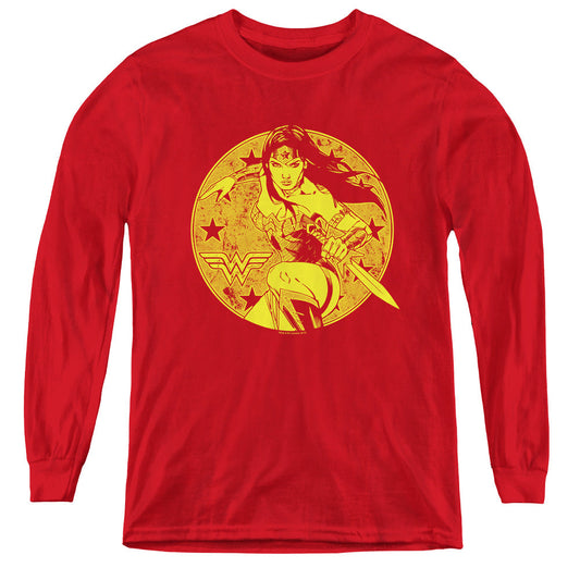 Justice League Young Wonder Long Sleeve Kids Youth T Shirt Red Officially Licensed