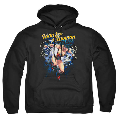 Justice League Of America Starburst Mens Hoodie Black Officially Licensed