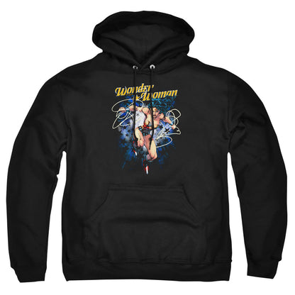 Justice League Of America Starburst Mens Hoodie Black Officially Licensed