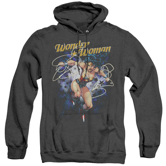 Justice League Starburst Heather Mens Hoodie Black Officially Licensed