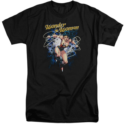 Justice League Of America Starburst Mens Tall T Shirt Black Officially Licensed
