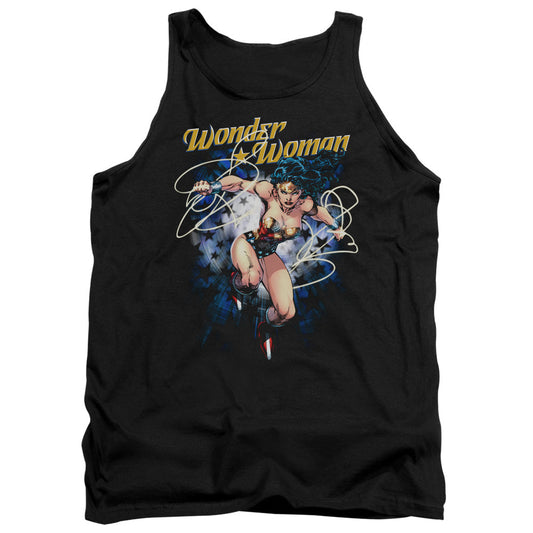 Justice League Starburst Mens Tank Top Shirt Black Officially Licensed