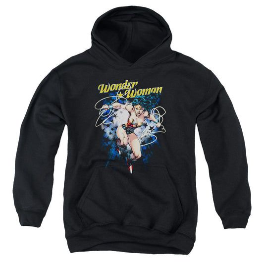 Justice League Starburst Kids Youth Hoodie Black Officially Licensed