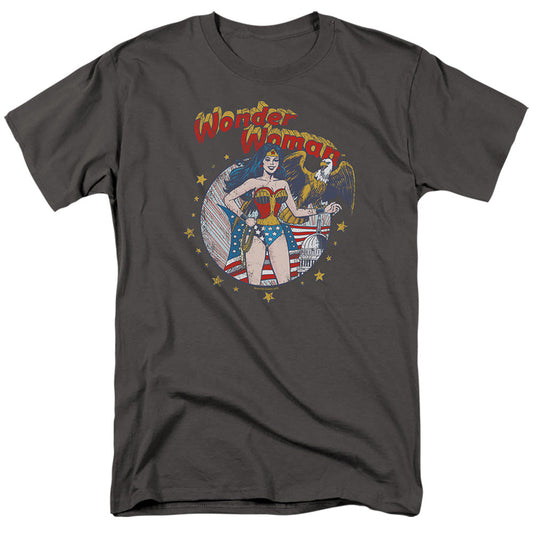 Justice League Of America At Your Service Mens T Shirt Charcoal Officially Licensed