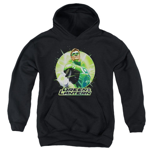 Justice League Green Static Kids Youth Hoodie Black Officially Licensed