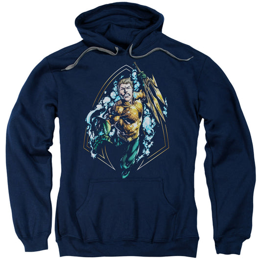 Justice League Thrashing Mens Hoodie Navy Blue Blue Officially Licensed